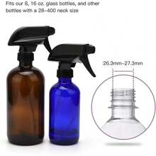 4 Botellas de Spray de Plástico Resistentes con Boquilla de Niebla Fina - Reemplazo de Botella de Spray - Paquete de 4 Negro - Paquete negro de 4 - Ver 3