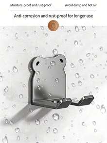 3pcs Self-Adhesive Bear Shaped Hooks, No Drilling Required, Waterproof And Oil-Proof, Suitable For Hanging Pots, Spoons, Pot Lids, Bathroom Towel Racks, Closet Organizers, Kitchen Utensil Racks, And Other Kitchen Tools