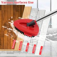 2 PCS O-Ceda Scrub Brush Spin Mop Head Attachments, Scrubbing Triangle Mop Brush, Compatible With EasyWring 1 Tank System, Hard Bristle Floor Cleaning Brush For Shower Kitchen Wall Tile Cleaning - Multicolor - View 6