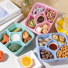 Caperci Lunchable Snack Containers - 5 Compartments Bento Snack Boxes With 4 Leakproof Small Containers, Wheat Straw, Set Of 4, Ideal For Office, School, Travel - Multicolor - View 5