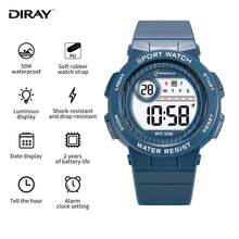 MINGRUI Candy Color Digit Alarm Wrist Watch With Chronograph & 30M Water Resistant Luminous, Multi-Function Digital Watch For Children, Students, Campus Use - one-size - View 15