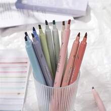 4支/套荧光笔，粉色/绿色/紫色，水性双头设计，护眼，适合学生使用，可用于课堂标记、艺术创作、手工制作、贺卡制作，也是复活节和返校季的理想礼物。 - 彩色 - 查看 5