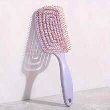 Say Goodbye To Painful Tangles! This Hollow Out Detangling Brush Works Wonders On Both Wet And Dry Hair-Glides Through Curls, Straight Hair And Everything In Between Without Pulling. Lightweight, Easy To Clean, And A Must-Have For Daily Hairdressing. - Màu tím - Xem 1