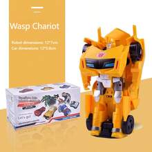1pc Upgraded Children's Transforming Robot Car Model - One-Button Transformation - Non-Alloy Version Movable Toy For Boys - [Boy's Gift/Children's Birthday Surprise/Creative Educational Toy] Cool Transforming Model - Perfect Gift - Multicolor - View 8