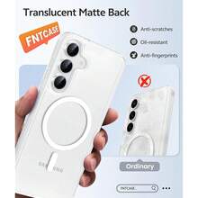 For Samsung Galaxy S25 FE Case: Magnetic Translucent Matte Military Grade Drop Proof Protection Cell Phone Cover - Slim Rugged Durable Shockproof Protective S25Fe Cases (White-6.7 Inch) - White - View 7