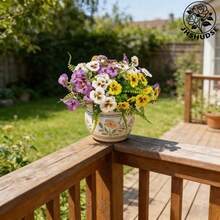 JHSHUDSE 9pcs Artificial Pansy Flowers For Home Decor, With Leaves - Realistic Plastic Fake Pansy Flowers, Fade-Resistant Lifelike Flowers For Outdoor Indoor Front Door Garden Porch Window Balcony Home Decor (Container Not Included) - 9 Mixed Colors - View 9