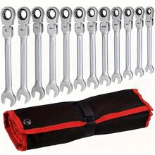 1pc Multifunctional 2-In-1 Ratchet Wrench Set, Movable Head, Reversible Torque Adjustment, Durable Chrome Vanadium Steel, Ergonomic Handle, Suitable For Automotive, Bicycle, Motorcycle, Boat Repair And Maintenance - Apricot - View 1