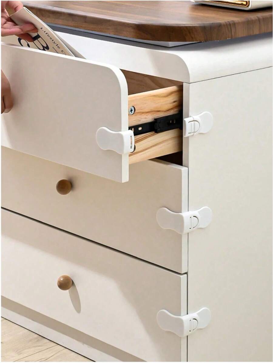 4pcs/6pcs/10pcs Set Child Safety Locks, Corner Guards, Cabinet Locks - Fit Drawers, Cabinets, Refrigerators, Bed Frames, Furniture Edges - Multicolor - View 1