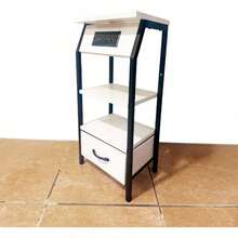 Buró De Noche Con Enchufe Buros Recamaras Buros Con Cajones - Blanco - Ver 5