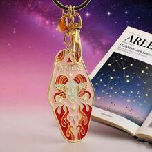 十二星座珐琅钥匙扣，适合作为礼物送给朋友、家人，生日礼物，也可作包包挂件，波西米亚风格 - 彩色 - 查看 10