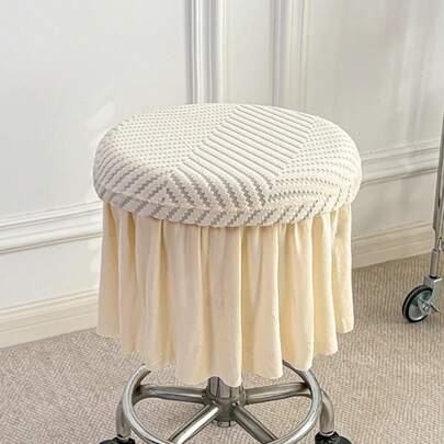 Floral Lace Elastic Round Stool/Bar Stool Cover, Universal Protective Slipcover For Beauty Salon, Barber Chair