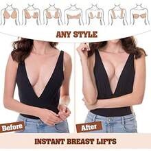 Cinta para Pechos Body Tape Cinta para Busto Boob Tape y 10 Piezas de Pezoneras Cubrepezones Cinta Adhesiva para Levantamiento de Senos Boobe Tape de Senos para Trajes o Vestido de Fiesta 5M - como en la foto - Ver 6
