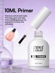 peacecolor 2/3/4pcs 10ml Nail Primer And Dehydrator Set, Cuticle Care Oil And Gel Base Coat, Suitable For Gel Nail Polish, Manicure Supplies, Ideal For Beginners DIY Home Salon Gift - Multicolor - View 13