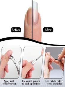 8pcs/6pcs/4pcs/3pcs/1pc Stainless Steel Nail Clippers, Cuticle Remover, Foot File, Nail Pusher, Manicure & Pedicure Tools Set With Non-Slip Handle, Designed For Men And Women - Multicolor - View 6