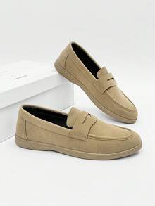 男士莫卡辛鞋，休闲薄底透气乐福鞋，纯色流苏男士多色驾车鞋，宽松鞋，室内街头时尚鞋，乐福鞋，老爹鞋，护士轻便男鞋 - 卡其色 - 查看 3