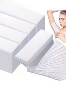100片/50片装白色无纺布脱毛纸，一次性快速脱毛蜡纸，护肤速剥脱毛蜡纸 - 白色 - 查看 2