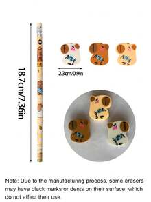 Bộ bút và tẩy hình chuột lang nước dễ thương (12/24 món), quà tặng tiệc tùng hình chuột lang nước, bộ bút và tẩy hình động vật, thích hợp làm phần thưởng trong lớp học, quà sinh nhật, đồ dùng học tập/văn phòng, quà tặng tiệc tùng, món quà sinh nhật hoàn hảo cho bạn bè và gia đình. - Nhiều màu - Xem 8