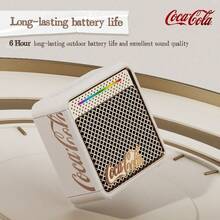 Coca Cola Altavoz Bluetooth 5.4 Mini para exteriores con calidad de sonido HiFi - Beis - Ver 6