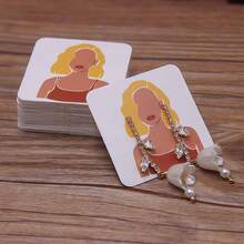 50/100/200pcs New Luxury Earring Jewelry Display Cards, Size 4 X 4cm, Suitable For Earring Packaging - Storage Card - View 5