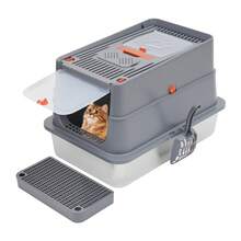 YUNRUX Stainless Steel Cat Litter Box, Large Cat Litter Box For Large Cats, Cat Litter Box With High Sides - Grey - View 4