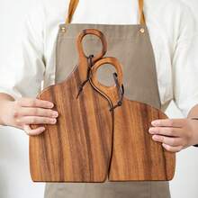 2件/1件红木创意情侣砧板，情人节创意砧板套装，创意切菜板，牛排板，托盘 - 棕色 - 查看 3