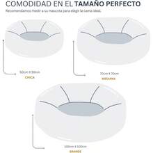 Cama para Perros Cama para Mascotas Antiestres Redonda Esponjosa Cómoda Afelpada Medium Beige - Medio - Ver 2