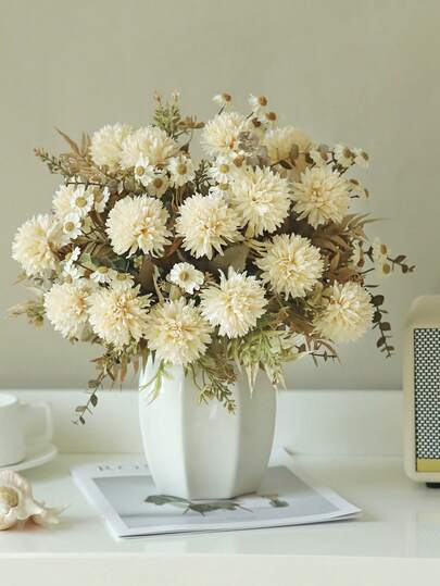 1PC 11.81inch Artificial Flowers, Hydrangeas, Daisies, Mixed Flowers, Fake Plants, Suitable For Spring Decoration For Weddings, Bridal Parties, Home Diy Decoration, Party Table Decoration, Home Decoration, Valentine's Day Decoration, Wedding Arch Decoration, Room Decoration, Home Decoration, Kitchen Decoration, Dining Table Decoration, Centerpiece, Office Decoration, Valentine's Day Gifts, Rama Decoration