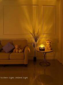 1pc Romantic Dreamy Projection Lamp, Suitable For Home, Decor, Office, Date, Party, Bedroom, Adjustable Lighting Modes, With Remote Control - Multi-color light - View 2