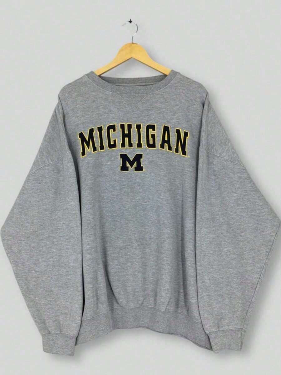1Pcs,2026,Vintage Michigan Wolverines NCAA Sweatshirt XXLarge University Of Mich (2)Pullover,Cotton,Cozy,Winter Clothes For Women,Crewneck,Graphic, Christmas Gifts,Sweatshirt Women New Yearswinter Clothes For Women, Crewneck, Graphic, Christmas Gifts, Sweatshirt Women - 淺灰色 - 查看 1