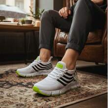 Men's Fast Lightweight Original Adult Sports Shoes For Gym, Training, Running - Affordable - trắng - Xem 3