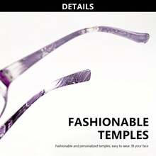 8pcs Fashion Oval Reading Glasses Colorful Print Ultra-Lightweight Versatile Holiday Birthday Gift Idea - 3棕+3紫+2藍 - 查看 8