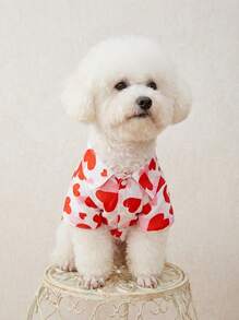 PETSIN 1pc Valentine's Day Pet Heart Print Shirt
