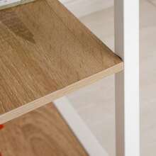 Folding Table, Mobile Desk On Casters, Side Table, MDF, Natural, 107 X 55 X 76 Cm - Apricot - View 6