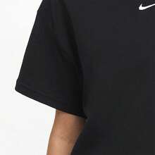 Nike Loose Embroidered Soft Swoosh Logo Short Sleeve Tee - Black - View 4