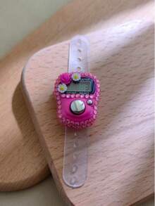 1-4 st. räknemaskin med strassblommor, handhållen räknare med strassfingerringar, mini bärbar räknare, lämplig för män och kvinnor - Multifärgad - Visa 3