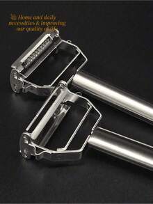 1个不锈钢削皮器，多功能水果蔬菜削皮器，土豆削皮器，切片器 - 白色 - 查看 9