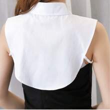 One Size Fake Shirt Collar Dickey For Women, Detachable Button-Up Collar For Layered Outfit Styling - Blue - View 6