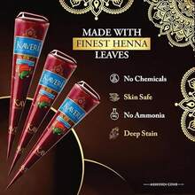 4pcs Natural And Organic Brown Henna Cone, Brown Henna Tattoo, Temporary Tattoo, Henna Tattoo ,Semi-Permanent Hayna Hanna Temporary Waterproof Tattoo Cream Stencil Colouring For Temporary Tattoo Body Painting - 棕色 - 查看 4