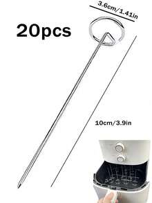 1 Set Stainless Steel Grill + Skewers, Barbecue Set, Air Fryer Grill Set, Stainless Steel Round Grill, Air Fryer, Oven, Grill, Skewers, Kitchen Supplies, Cooking, Suitable For Meat, Fish, Vegetables, Fruits, Holiday Parties, Gatherings, Gifts - Multicolor - View 16