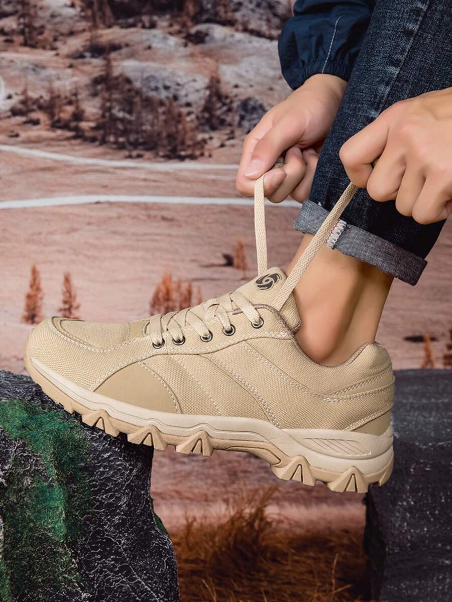 加大码男士徒步鞋，户外登山鞋，迷彩面料和超细纤维皮革，系带防滑橡胶+MD鞋底，适合户外徒步、狩猎等各种活动，四季皆宜 - 軍綠色 - 查看 1