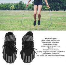Women Mesh Running Shoes Breathable Woven Mesh Upper Soft Rubber Sole Women Mesh Sports Shoes for Running Fitness - Negro - Ver 2