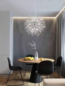 2026升级版豪华蒲公英烟花吊灯 - 水晶枝条材质，光线折射更美，适用于客厅、餐厅、卧室及现代家居装饰，三色调光，含9个LED灯泡，110-240V - 彩色 - 查看 12