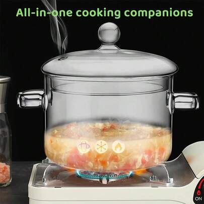 A Heat-Resistant Glass Pot, A Transparent Stove Pot Suitable For Cooking Noodles, Soup, And Milk