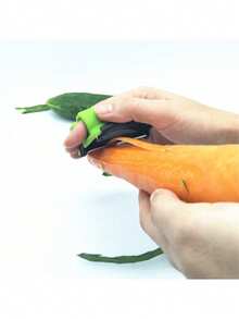Easy-To-Use Peeling Tool With A Comfortable Grip And Non-Slip Rubber Finger Ring Design, Suitable For Peeling Vegetables And Fruits. A Convenient Kitchen Gadget, Easy To Carry, Perfect For Camping, RVs, And Outdoor Use. - Multicolor - View 1