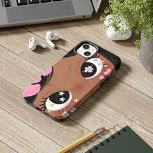 Dreamy INS Glittering Big Eyes Comic Girl Lovely Phone Case, Cute Kawaii Big Eye Anime Phone Case For IPhone 17 16 15 14 13 12 11 Pro Max X XS & SS Galaxy S21–S25 Plus Ultra, Kawaii Aesthetic Big Eyelash Tough Case,Cute Y2K Cartoon Girl Gift For Her Him - 選項 2 - 查看 9