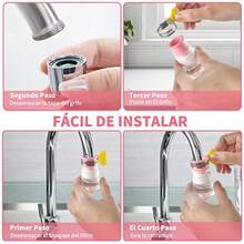 swfgg5 Piezas Filtro de Agua de Boquilla de Grifo Giratorio de 360 ° Rociador de Filtro Dispositivo de Ahorro de Agua Boca de Silicona Interfaz Universal Accesorios de Grifo de Ducha Presurizadoseg - como en la foto - Ver 6