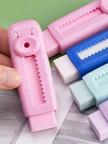 4pcs/3pcs/2pcs/1pc Retractable Erasers, Super Clean Smudge-Free Non-Crumbling Erasers, Student Correction Stationery Erasers, Back To School Essential, Reward Small Gifts