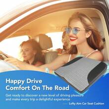 Cojín de asiento de coche cómoda almohada de espuma viscoelástica para conducir alivio del dolor de espalda ciática cojín para coche camión oficina silla de ruedas negro y gris - Negroygris - Ver 2