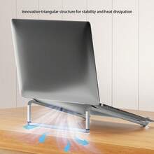 铝合金笔记本电脑支架，桌面收纳架，可折叠散热支架 - 銀色 - 查看 5