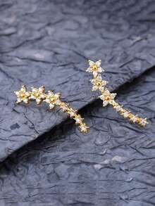 A New European And American Niche Design With Sweet Temperament, Starry Sky With Rhinestone Earrings, High-End And Earrings